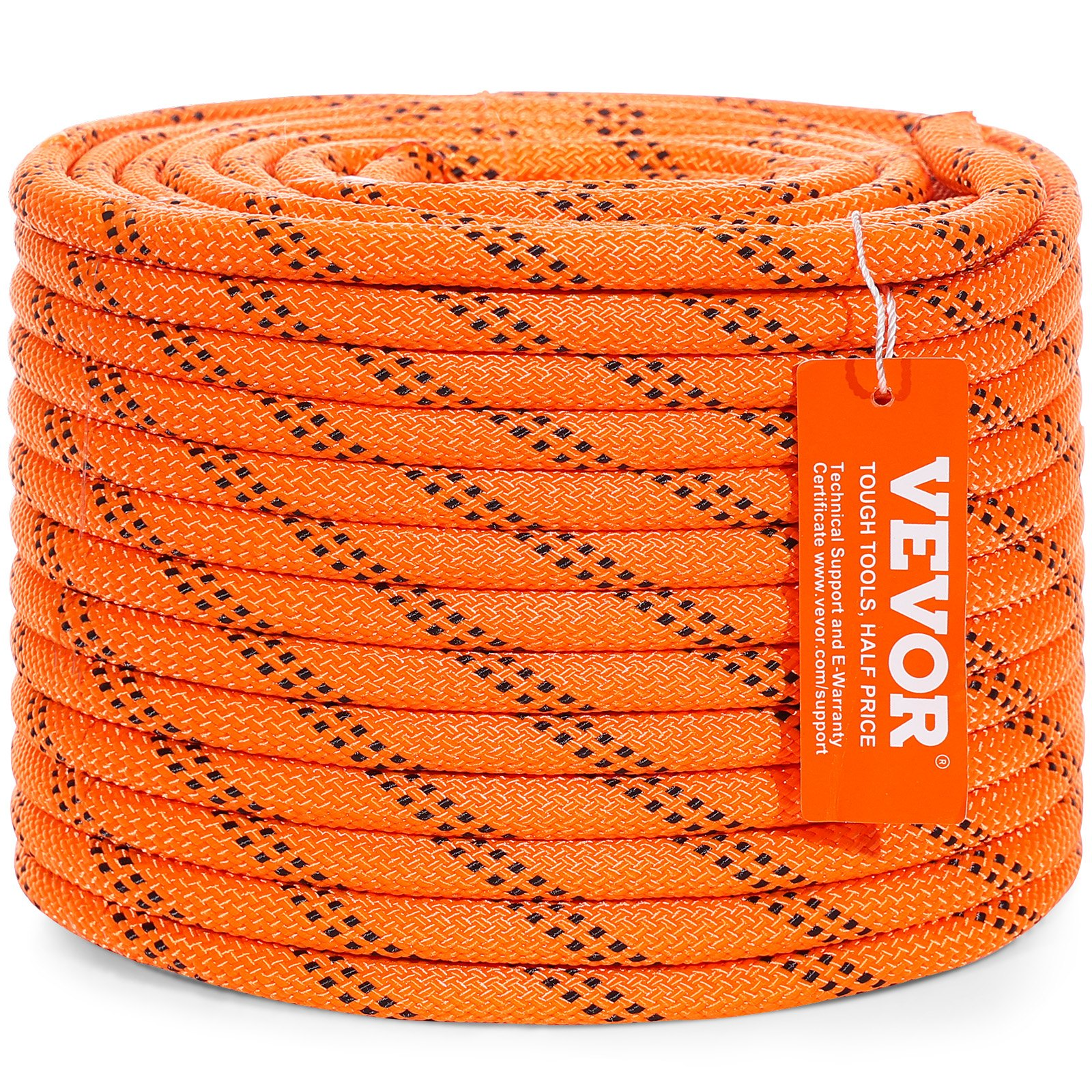 VEVOR Arborist Tree Climbing Rope Double Braid Polyester 3/8"/1 cm x 120'/36.6 m 48-Strand