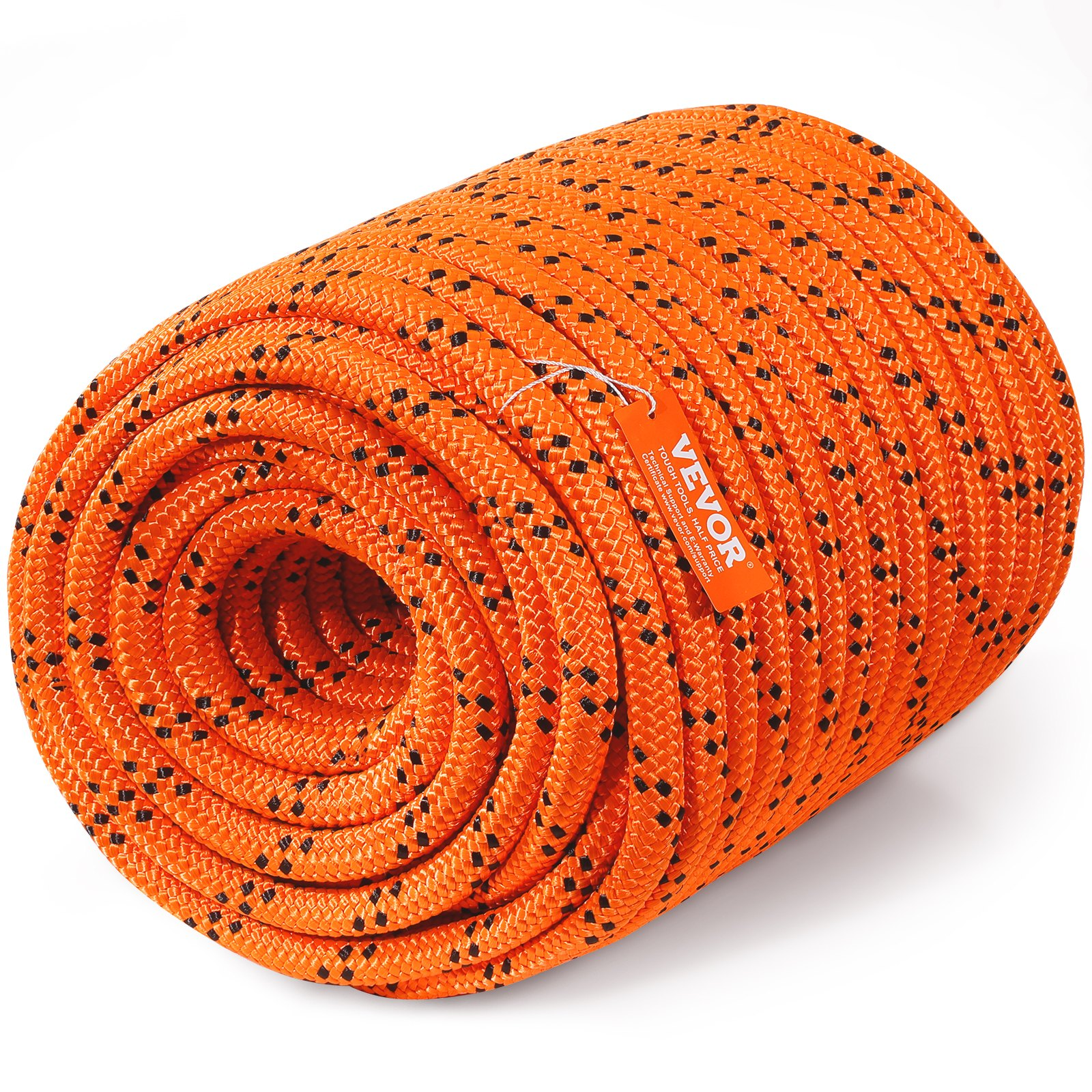 VEVOR Arborist Tree Climbing Rope Double Braid Polyester 3/4"/1.9 cm x 220'/67.1 m 24-Strand