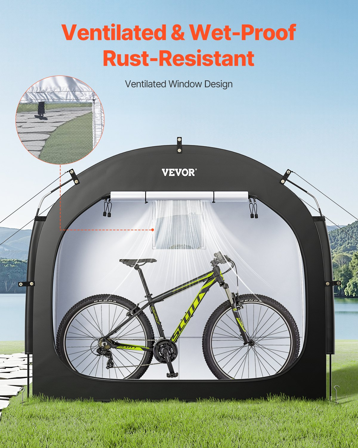 VEVOR Outdoor Bike Storage Tent Spacious Waterproof Bike Tent for 1 to 2 Bikes