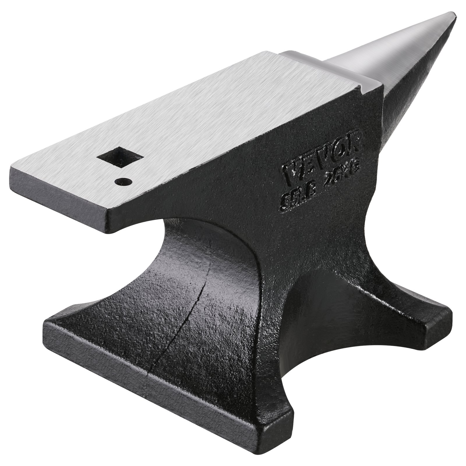 VEVOR Single Horn Anvil 55lbs Cast Steel Anvil Round Horn Anvil for Blacksmiths