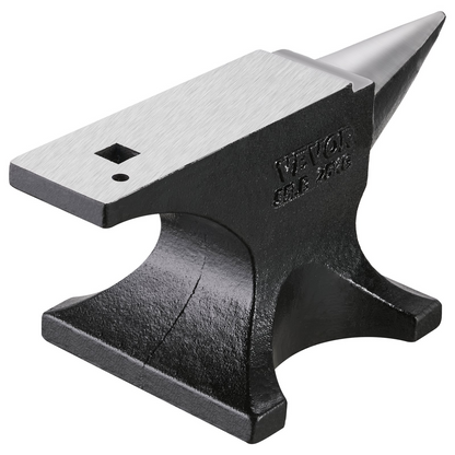 VEVOR Single Horn Anvil 55lbs Cast Steel Anvil Round Horn Anvil for Blacksmiths