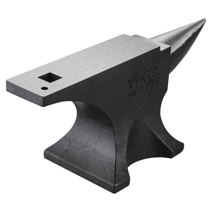 VEVOR Single Horn Anvil 110lbs Cast Steel Anvil Round Horn Anvil for Blacksmiths