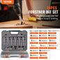VEVOR Forstner Bit Set, 16 Pcs Forstner Drill Bits Set, 6.4mm to 41.3mm, Carbon Steel, with Universal Round Shank, Forstner Drill Bit for Wood and Composite Board, Forstner Bits for Woodworking