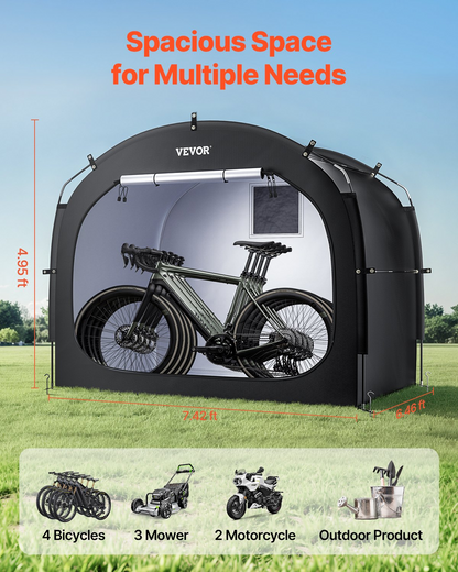 VEVOR Outdoor Bike Storage Tent Spacious Waterproof Bike Tent for 4 to 5 Bikes