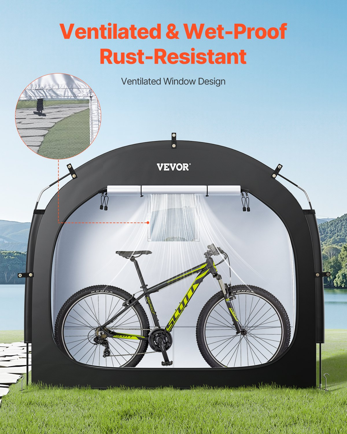 VEVOR Outdoor Bike Storage Tent Spacious Waterproof Bike Tent for 4 to 5 Bikes