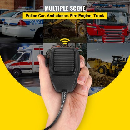 VEVOR Police Sirens 200W 9-Tone Car Warning Alarm Handhold Microphone Light Control Switches Emergency Electronic PA System for Cars Fire Trucks