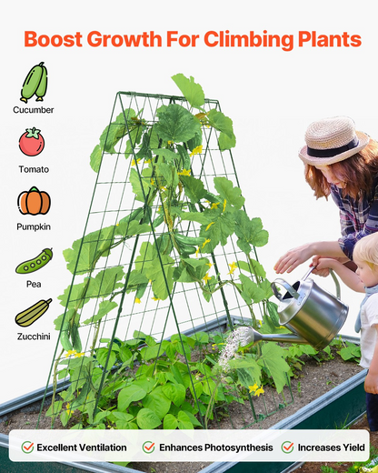 VEVOR A-Frame Cucumber Trellis 46" x 32" Foldable Metal Garden Trellis