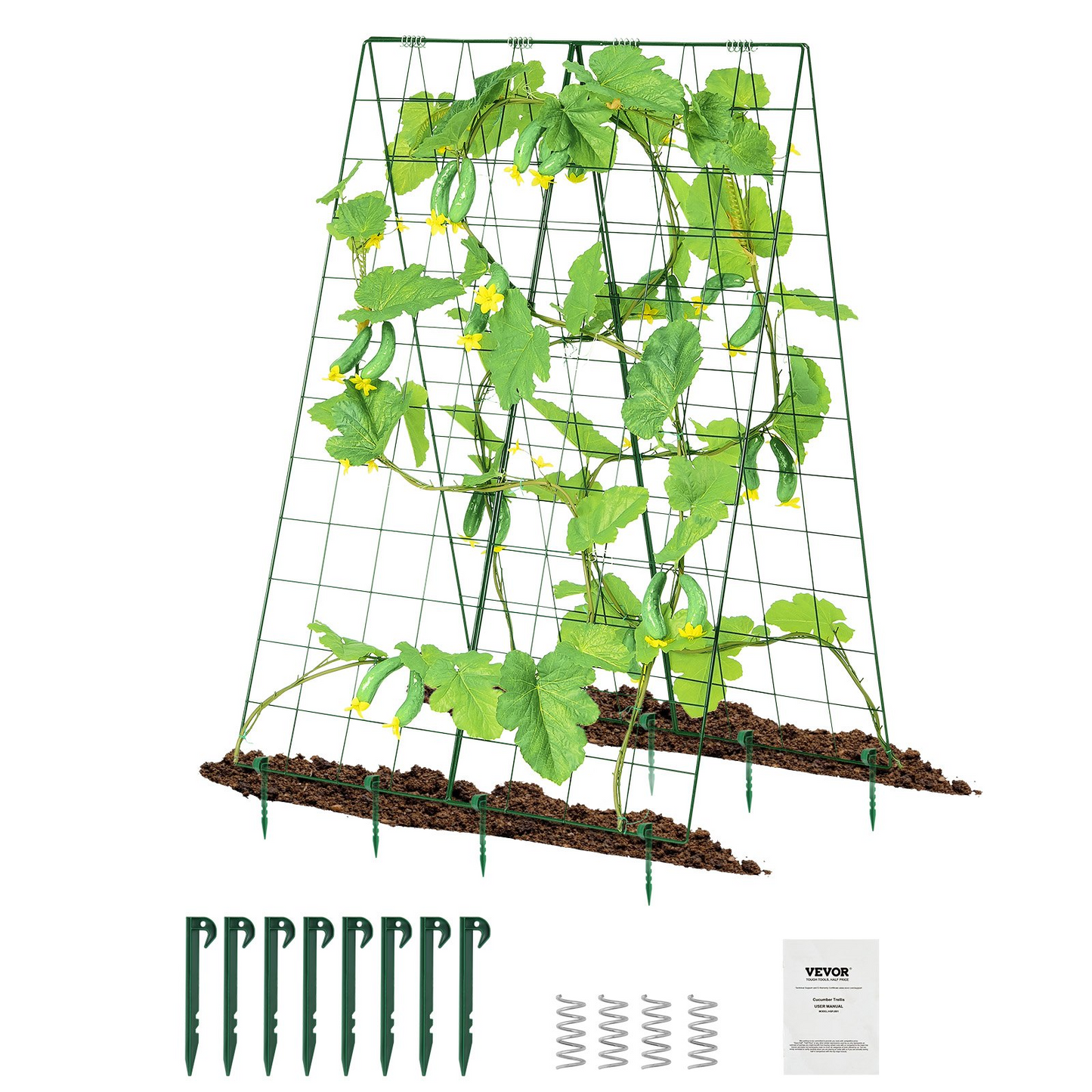 VEVOR A-Frame Cucumber Trellis 46" x 32" Foldable Metal Garden Trellis
