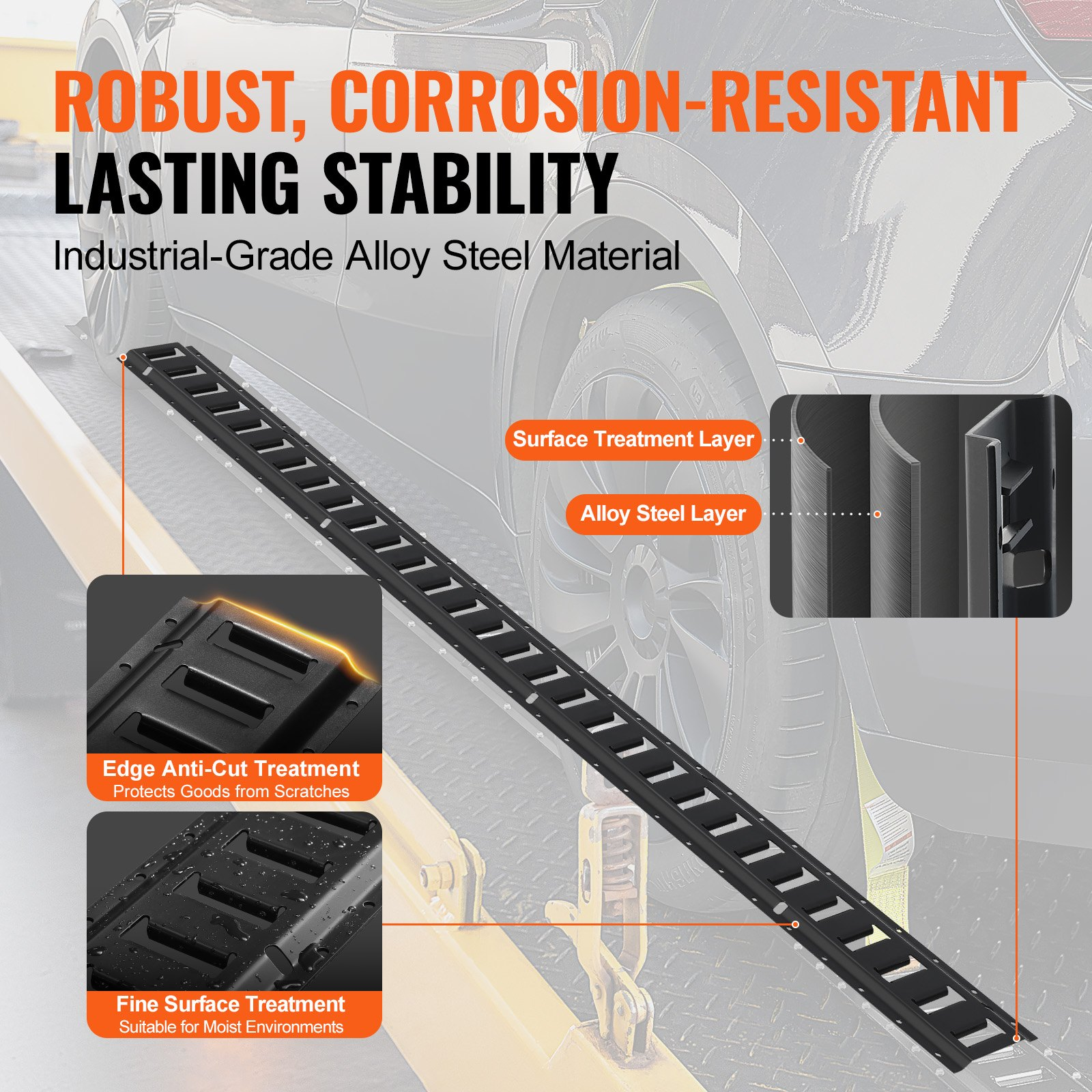 VEVOR E Track Tie Down Rail Kit, 5' Steel Rails, 4 Pack, Secure Cargo & Heavy Loads Up to 2000 lbs, Heavy Duty Etrack Rails with Screws for Garages, Vans, Trailers, Motorcycle Tie Downs, ATV Mountings