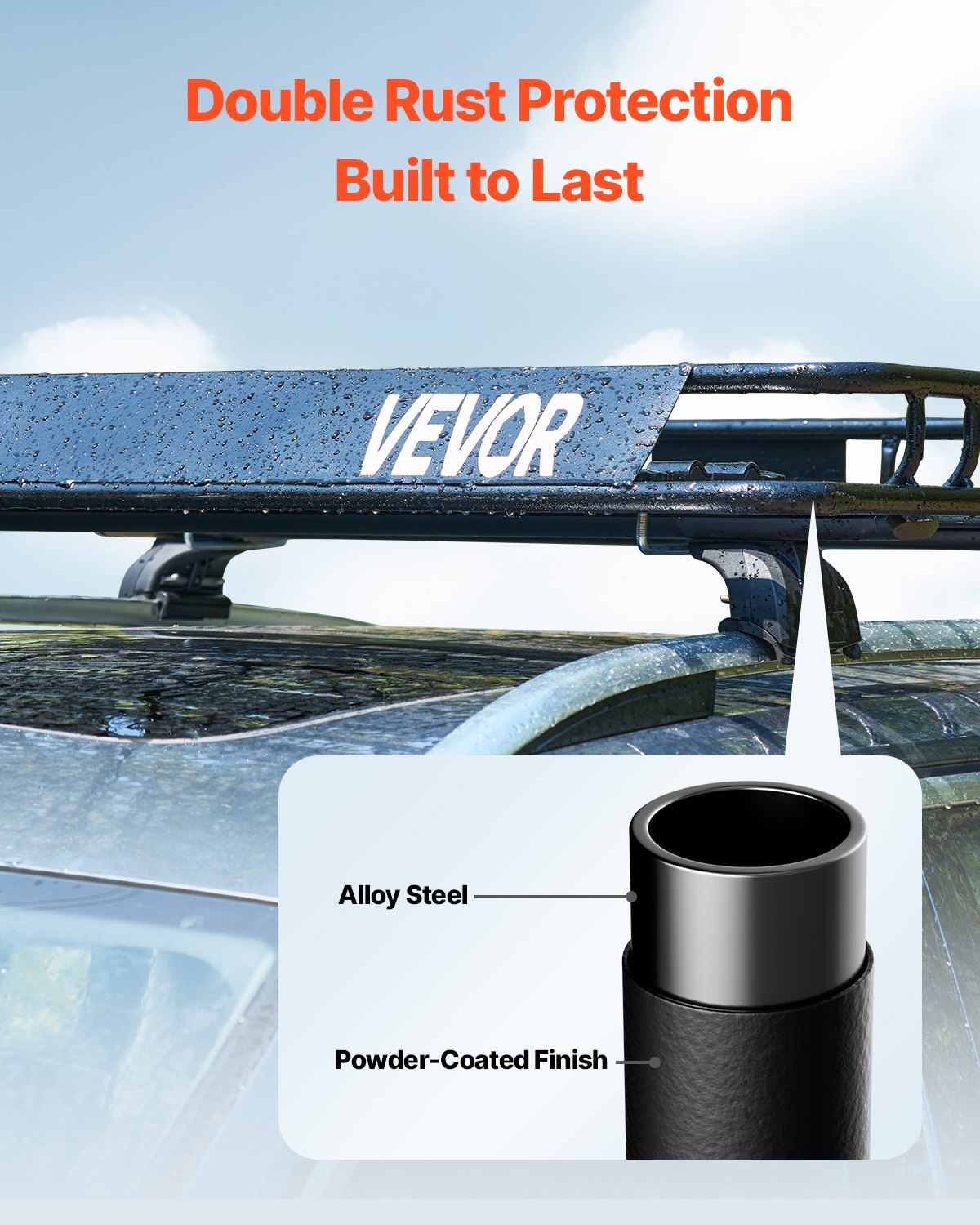VEVOR Roof Rack Cargo Carrier Basket 43 x 50 x 4.1 in Car Top Luggage Holder