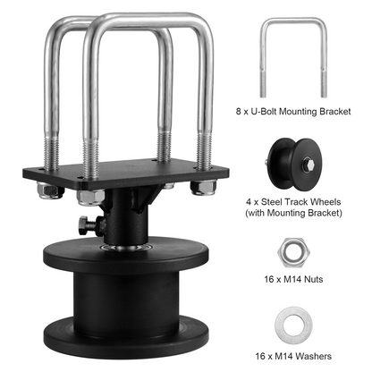 VEVOR Sliding Gate Kit w/ H-Shaped Groove 4 Track Wheels for Cantilever