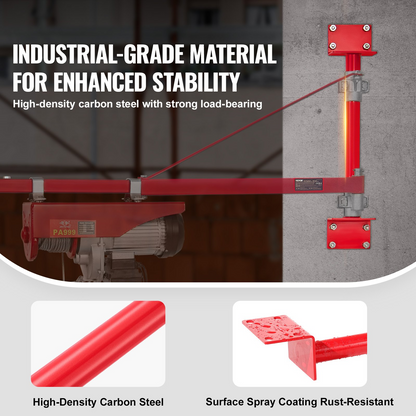 VEVOR Electric Hoist Support Pole, 1000 kg Max Load Capacity, Electric Hoist Holder, Carbon Steel Hoist Frame, Scaffold Mount Hoist Lifting Pole, Winch Hoist Pillar for Lifting, Workshop, Garage