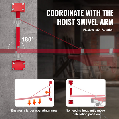 VEVOR Electric Hoist Support Pole, 1000 kg Max Load Capacity, Electric Hoist Holder, Carbon Steel Hoist Frame, Scaffold Mount Hoist Lifting Pole, Winch Hoist Pillar for Lifting, Workshop, Garage