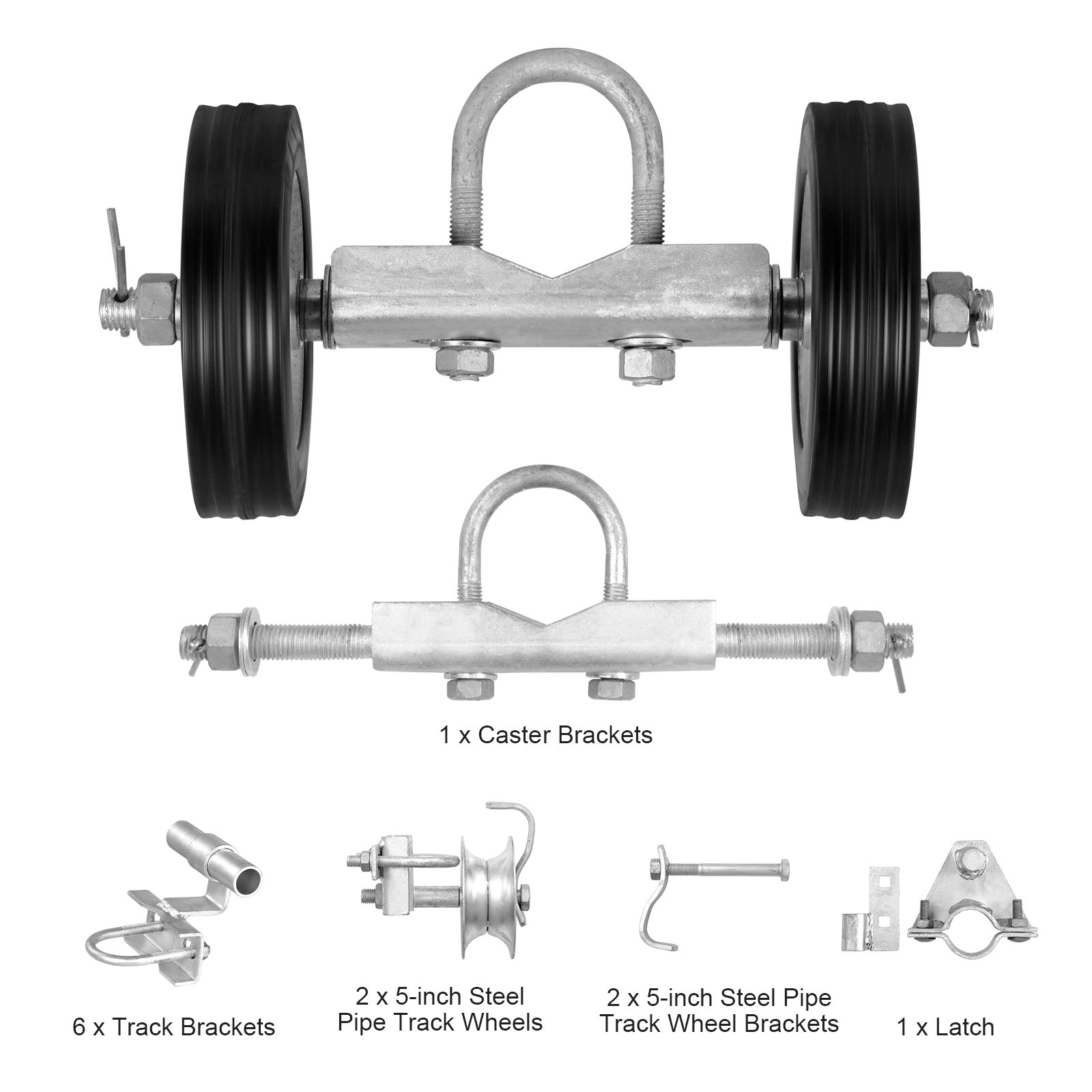 VEVOR Sliding Gate Kit 6” Sliding Rollers for Connect Tracks Max.600LBS