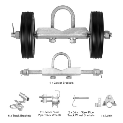 VEVOR Sliding Gate Kit 6” Sliding Rollers for Connect Tracks Max.600LBS
