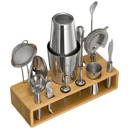 VEVOR Cocktail Shaker Set 13 Pcs Bartender Kit Stainless Steel Bar Tools Silver