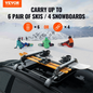VEVOR Ski Snowboard Roof Rack 80.5 cm Universal Ski Rack for Car Roof with Lock