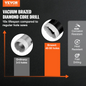 VEVOR Diamond Core Drill Bit Set, 11 PCS 6/8/10/20/25/28/32/35/45/50/65mm Diamond Hole Saw Kit, with M14 Connector and Storage Case for Dry and Wet, Diamond Drill Bits for Tile Ceramic