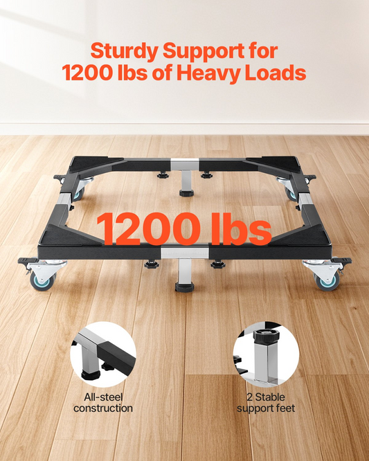 VEVOR Fridge Stand Mobile Base 1200 lbs 23 -36.6 Inch Adjustable Furniture Dolly