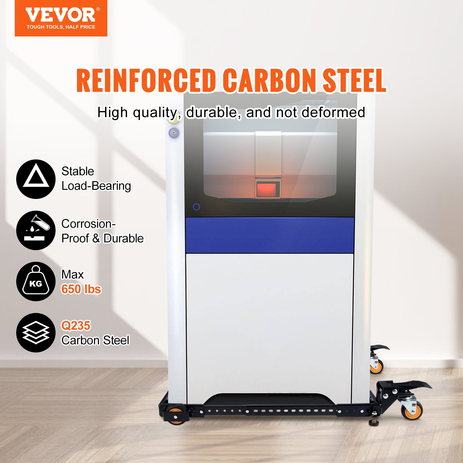 VEVOR Mobile Base Heavy Duty Universal Stand 650 lbs Capacity For Tools Machines
