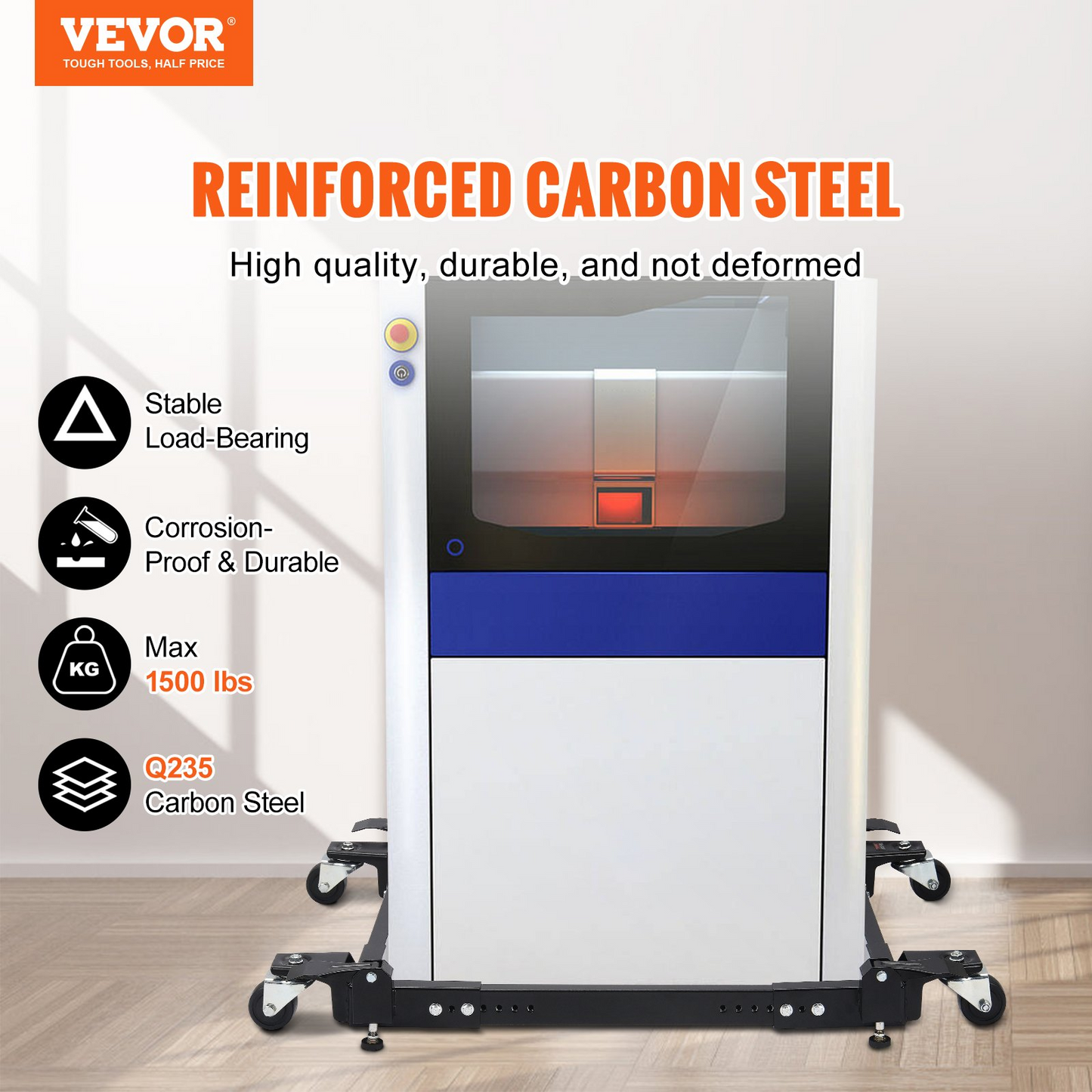 VEVOR Mobile Base Heavy Duty Universal Stand 1500 lb Capacity For Tools Machines