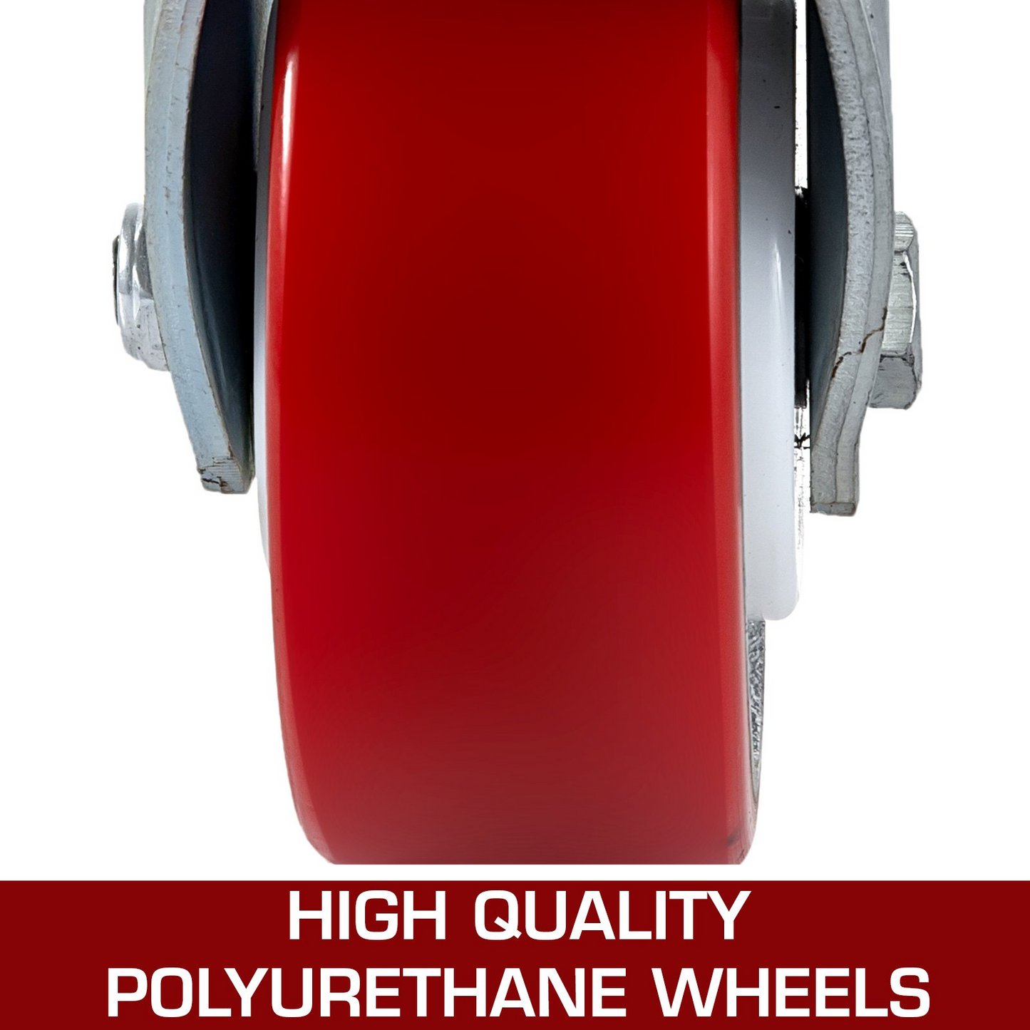 VEVOR 4 Pack 15.24 x 5.08 cm Caster Wheels 2 Rigid and 2 Swivel Casters with Side Brake Polyurethane Iron Core Plate 453.59 kg Capacity Per Wheel