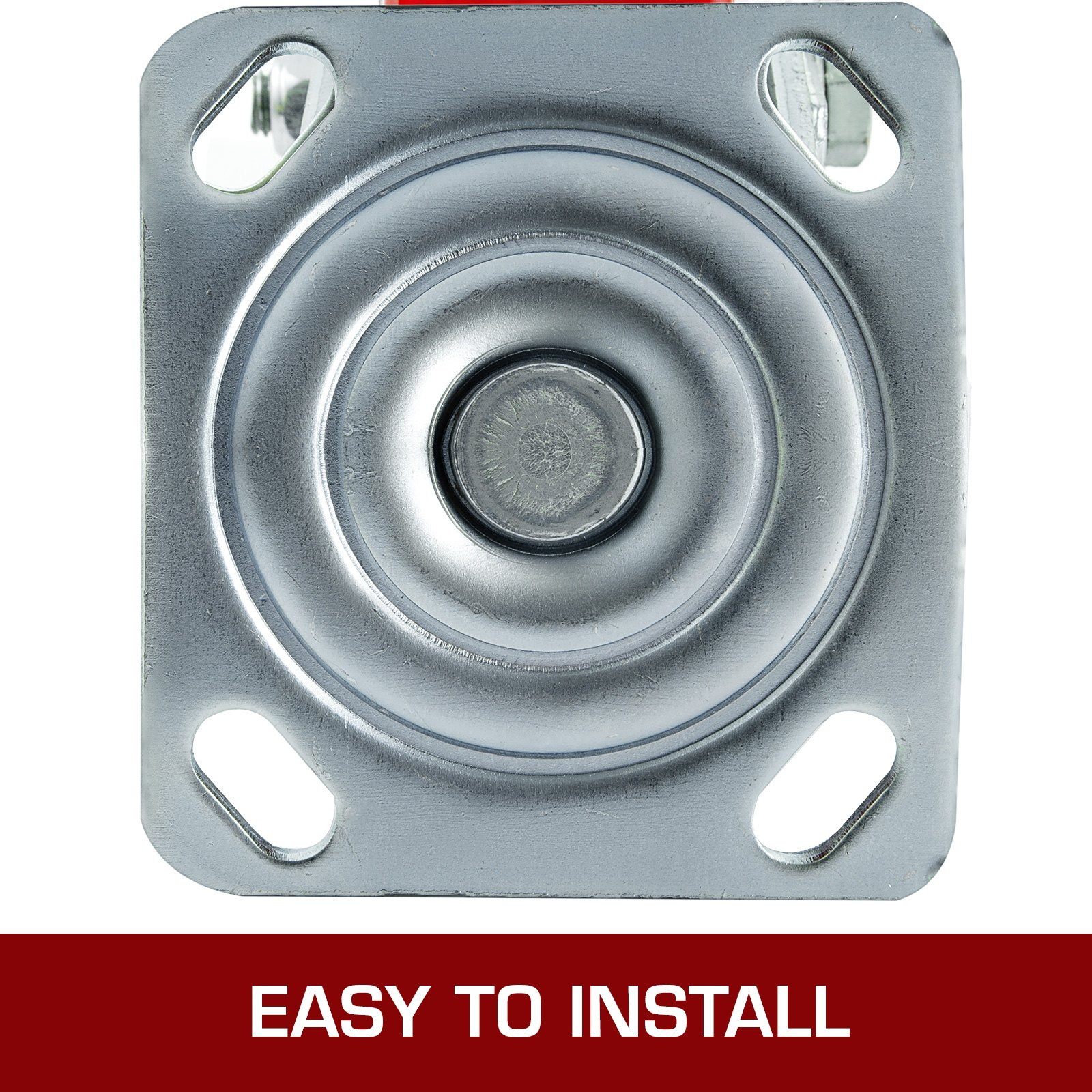 VEVOR 4 Pack 15.24 x 5.08 cm Caster Wheels 2 Rigid and 2 Swivel Casters with Side Brake Polyurethane Iron Core Plate 453.59 kg Capacity Per Wheel