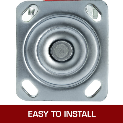 VEVOR 4 Pack 15.24 x 5.08 cm Caster Wheels 2 Rigid and 2 Swivel Casters with Side Brake Polyurethane Iron Core Plate 453.59 kg Capacity Per Wheel