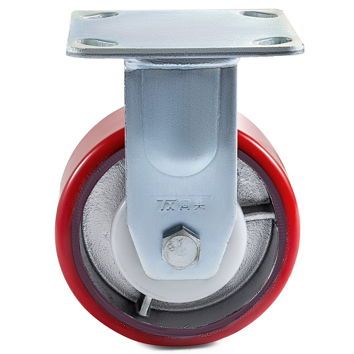 VEVOR 4 Pack 15.24 x 5.08 cm Caster Wheels 2 Rigid and 2 Swivel Casters with Side Brake Polyurethane Iron Core Plate 453.59 kg Capacity Per Wheel