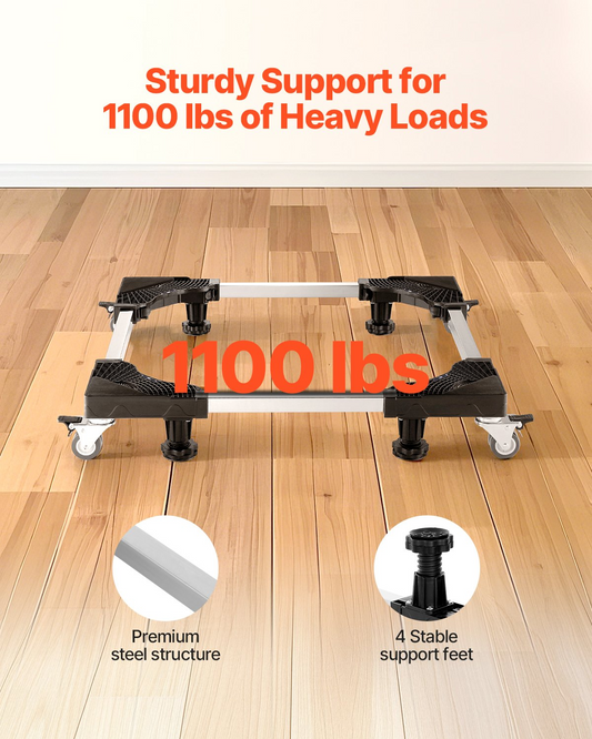 VEVOR Fridge Stand Mobile Base 1100 lb 27.5-35.4 Inch Adjustable Furniture Dolly