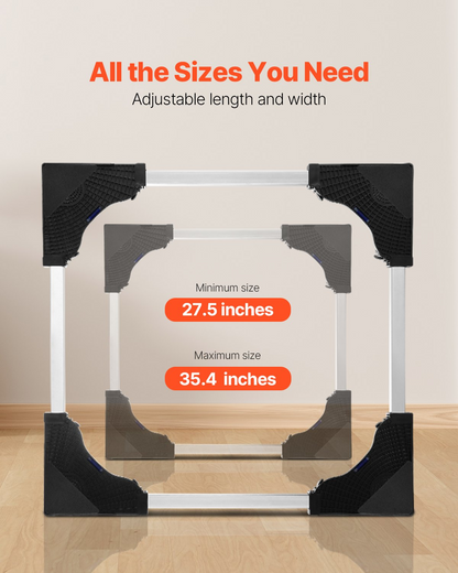 VEVOR Fridge Stand Mobile Base 1100 lb 27.5-35.4 Inch Adjustable Furniture Dolly