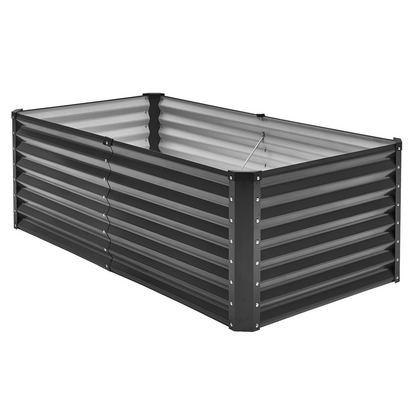 VEVOR Metal Raised Garden Bed 6x3x2ft Outdoor Galvanized Planter Box Dark Gray