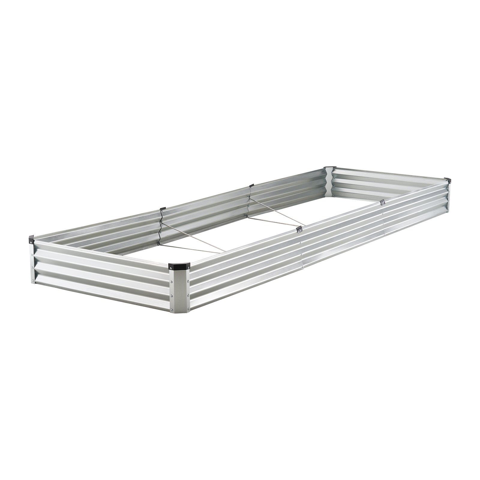 VEVOR Metal Raised Garden Bed 12x4x1 ft Outdoor Galvanized Planter Box Silver