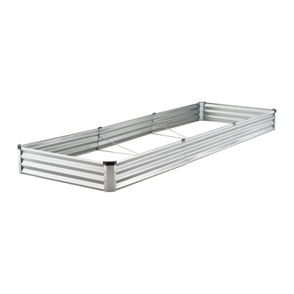 VEVOR Metal Raised Garden Bed 12x4x1 ft Outdoor Galvanized Planter Box Silver