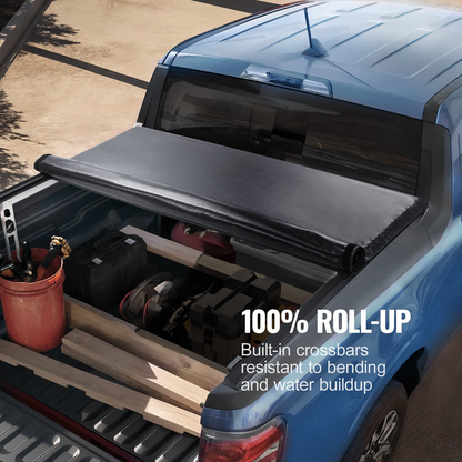 VEVOR Truck Bed Cover, Roll Up Truck Bed Tonneau Cover, Compatible with 2009-2024 Ford F-150 Styleside Bed, for 5.5 x 5.4 ft Bed, Soft PVC material, 100% Bed Access Roll Up Tonneau Cover