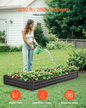 VEVOR Metal Raised Garden Bed 8x4x1 ft Outdoor Galvanized Planter Box Dark Gray