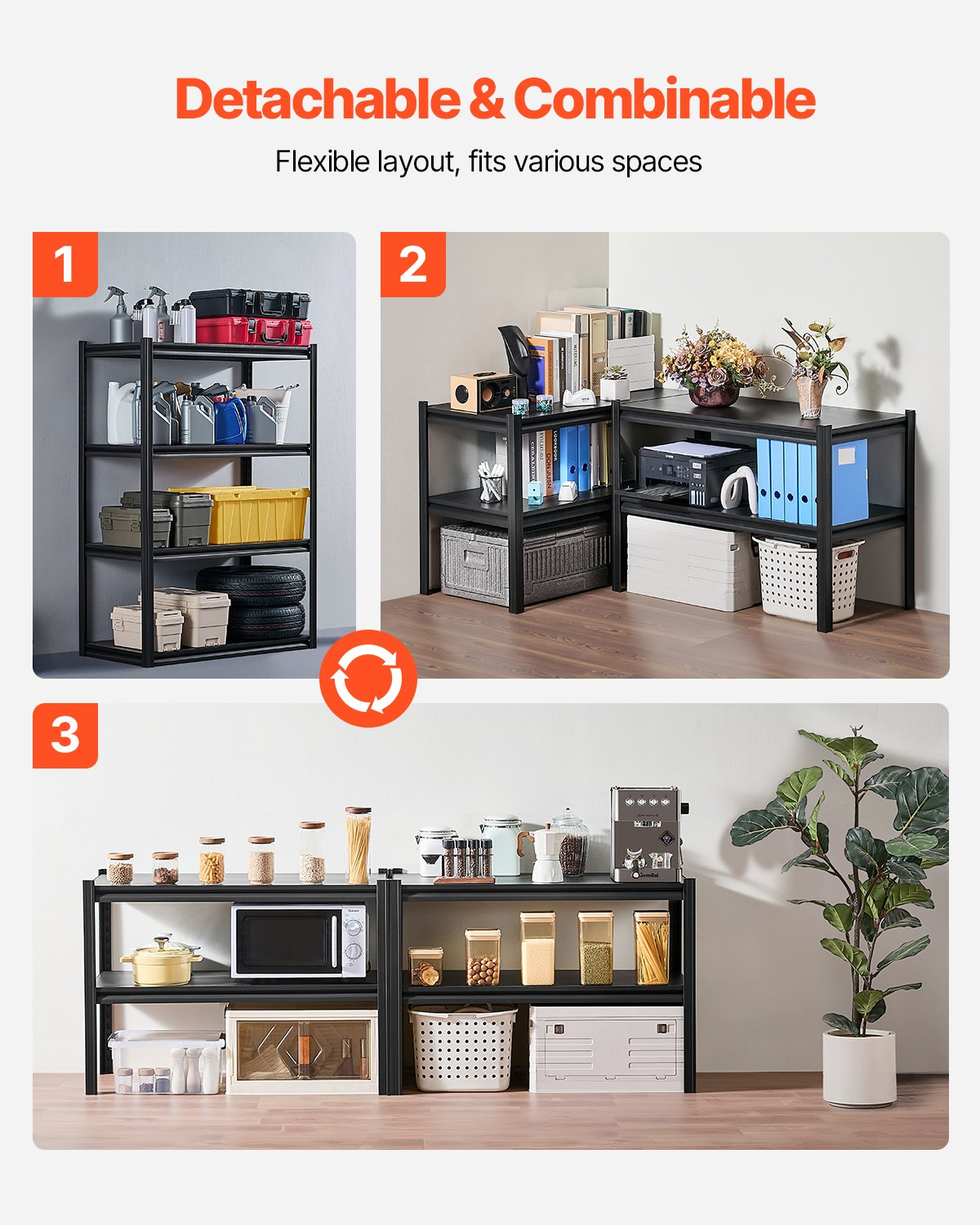 VEVOR Storage Shelves 20" D x 40" W x 57" H 4-tier Garage Storage Shelving