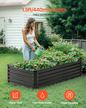 VEVOR Metal Raised Garden Bed 6x3x1.5ft Outdoor Galvanized Planter Box Dark Gray