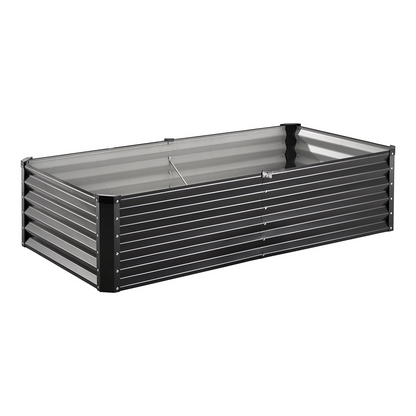VEVOR Metal Raised Garden Bed 6x3x1.5ft Outdoor Galvanized Planter Box Dark Gray