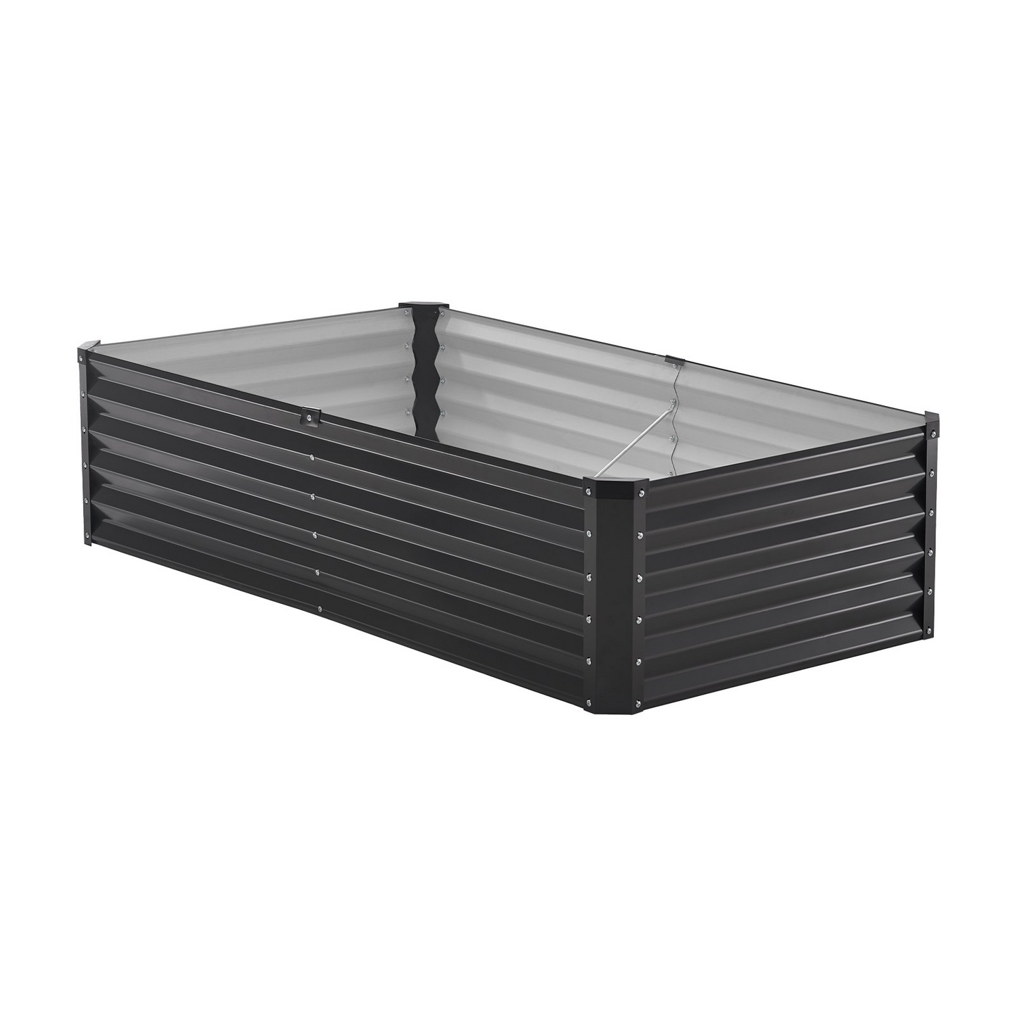 VEVOR Metal Raised Garden Bed 6x3x1.5ft Outdoor Galvanized Planter Box Dark Gray