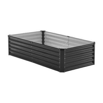 VEVOR Metal Raised Garden Bed 6x3x1.5ft Outdoor Galvanized Planter Box Dark Gray