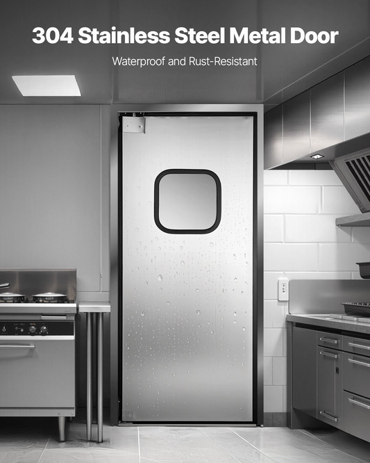 VEVOR Stainless Steel Traffic Swing Door Single Panel 91.4x213.4 cm Commercial