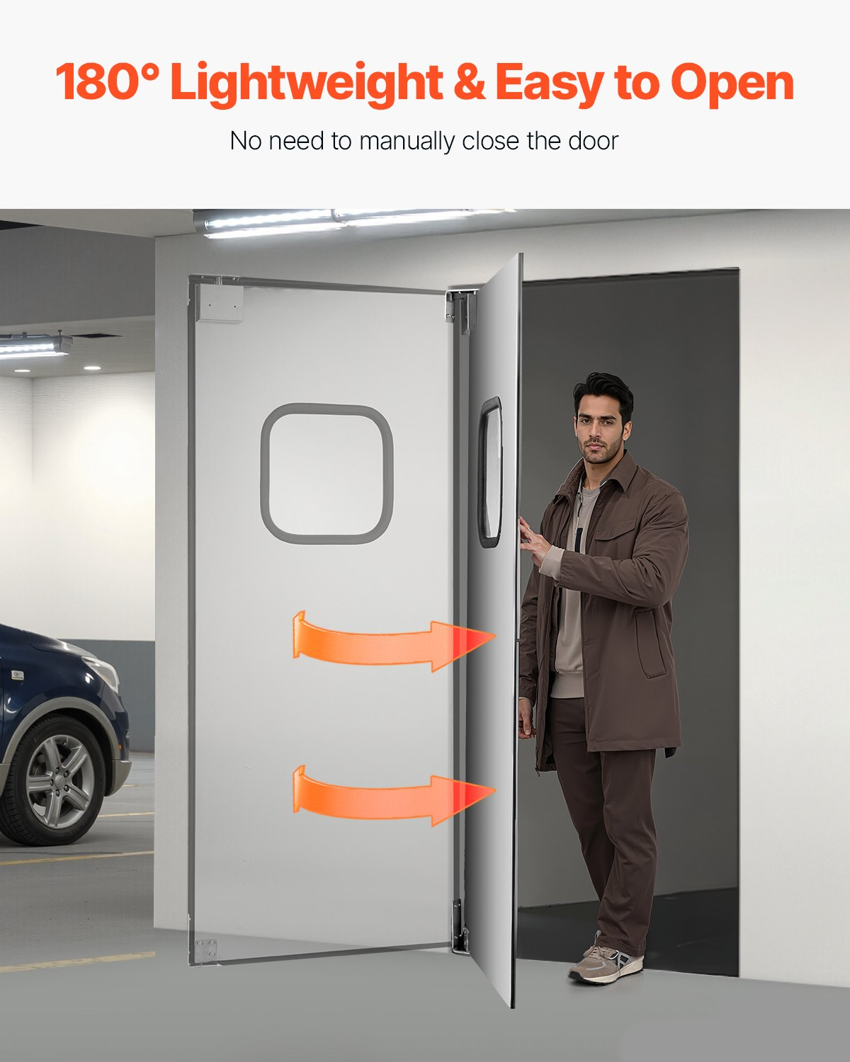 VEVOR Stainless Steel Traffic Swing Door Single Panel 91.4x213.4 cm Commercial