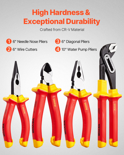 VEVOR Insulated Screwdriver Set 12-Piece Insulated Tool Set for Electricians