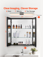 VEVOR Medicine Cabinet 26" x 30" Mirror Medicine Cabinet Adjustable Shelves