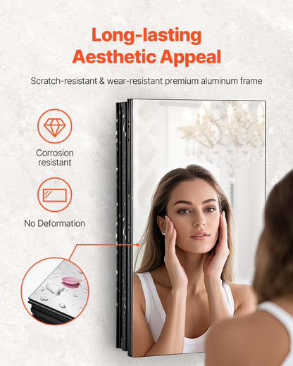 VEVOR Medicine Cabinet 14" x 24" Mirror Medicine Cabinet Adjustable Shelves