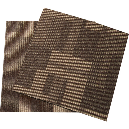 VEVOR Carpet Tiles Reusable, 24"x 24"Carpet Squares With Padding Attached, Soft Padded Carpet Tiles, Easy Install DIY for Bedroom Living Room (24Tiles, Mixed Brown)