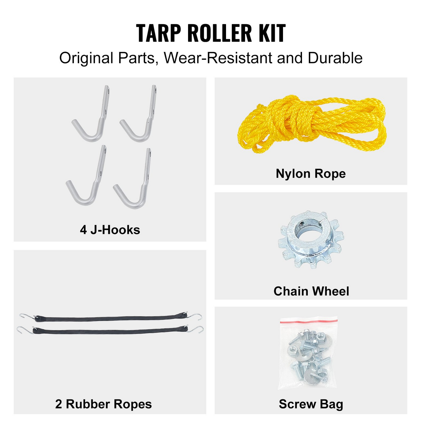 VEVOR Hand Crank Tarp Roller Kit, 64" to 104" Wide, Aluminum Alloy, Manual Cab Level Dump Truck Tarp Roller with 7" Sponge-Wrapped Handle, Perfect for Dump Trucks, Trailers, Trash Haulers (No Tarp)