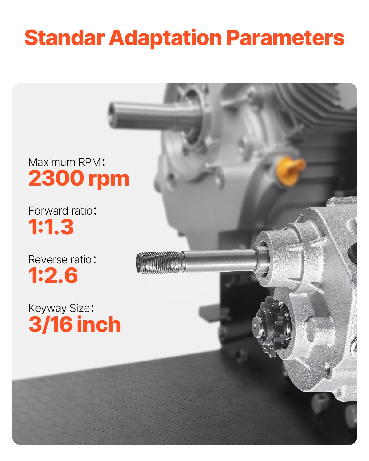 VEVOR 2300 RPM Drive Clutch High-Strength Clutch with 2-7HP Engine & Shift Mode
