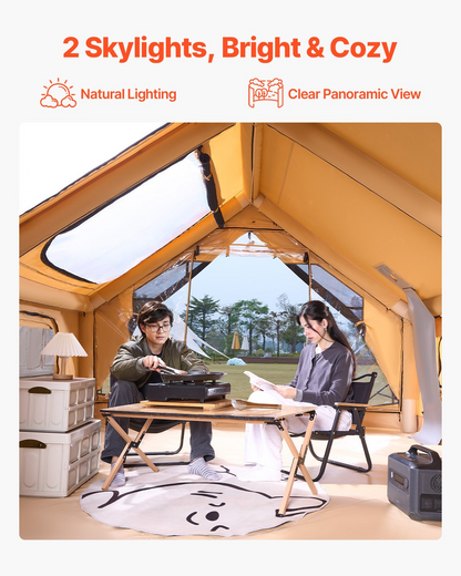 VEVOR Inflatable Tent for Camping 5-8 Person Glamping Tent with Pump Easy Set up